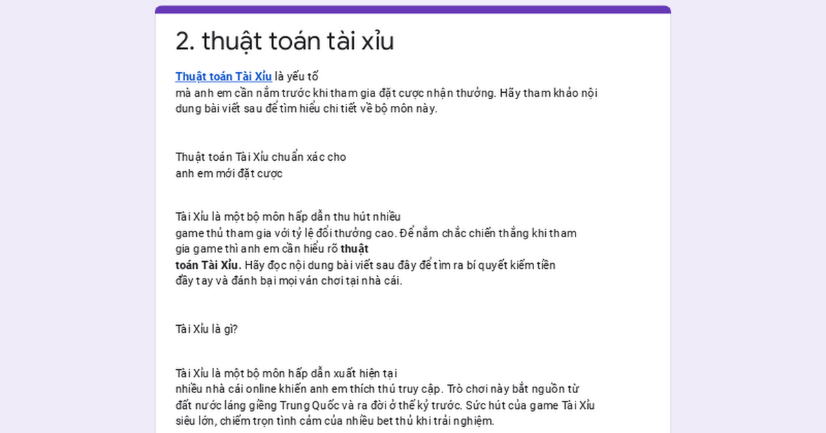 Các công thức thuật toán tài xỉu phổ biến hiện nay