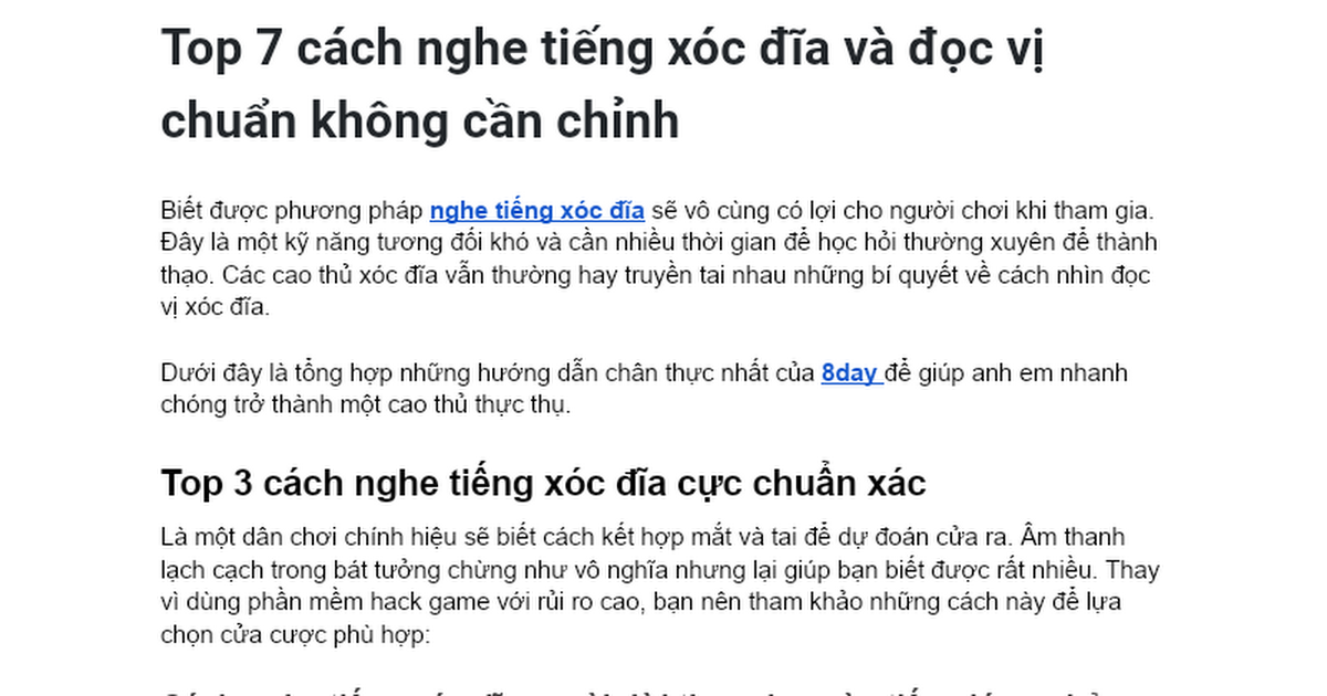 Những lưu ý quan trọng khi áp dụng kỹ thuật nghe vị xóc đĩa